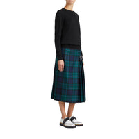 Pull en laine mérinos avec détails check - Black