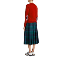 Pull en laine mérinos avec détails check - Parade Red