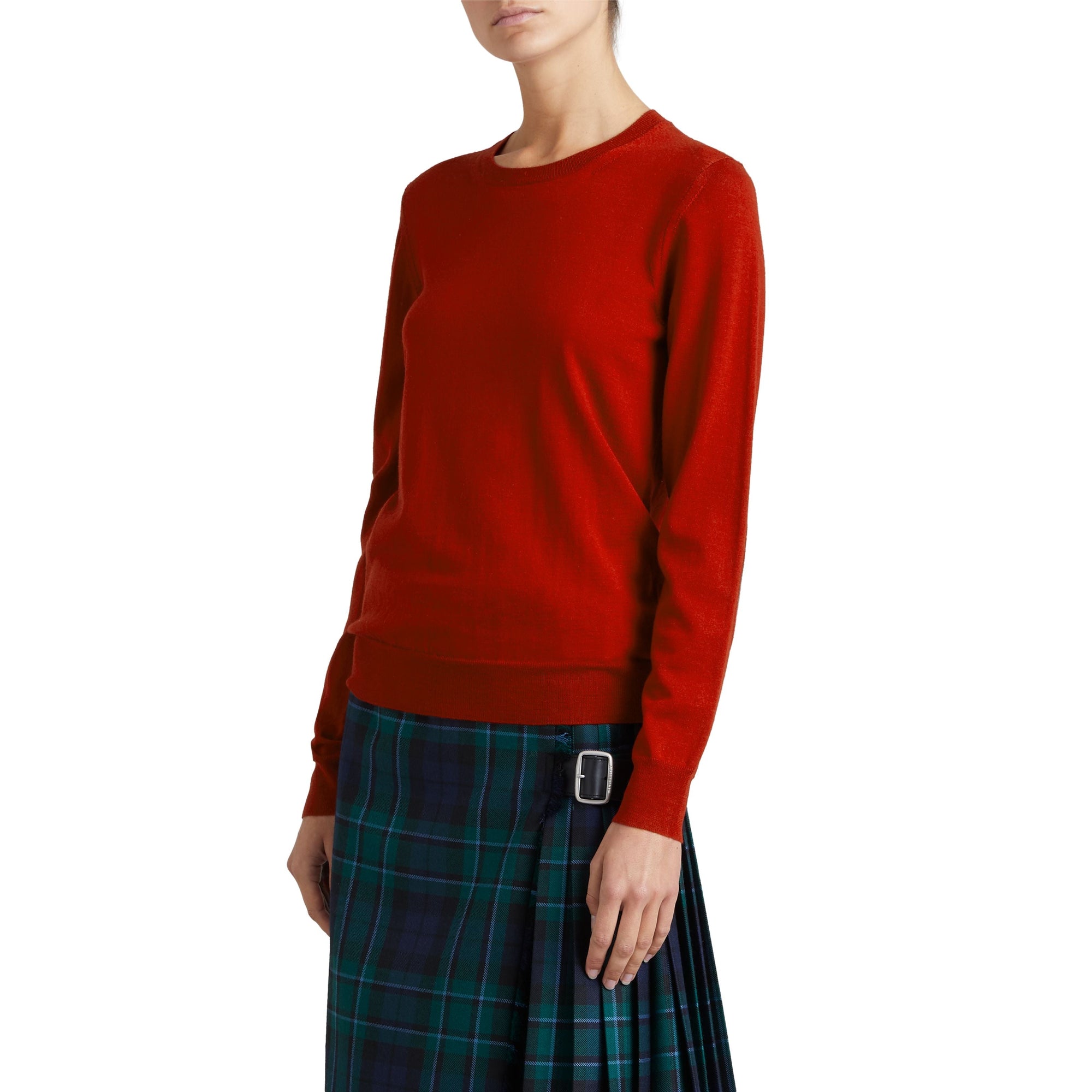 Pull en laine mérinos avec détails check - Parade Red