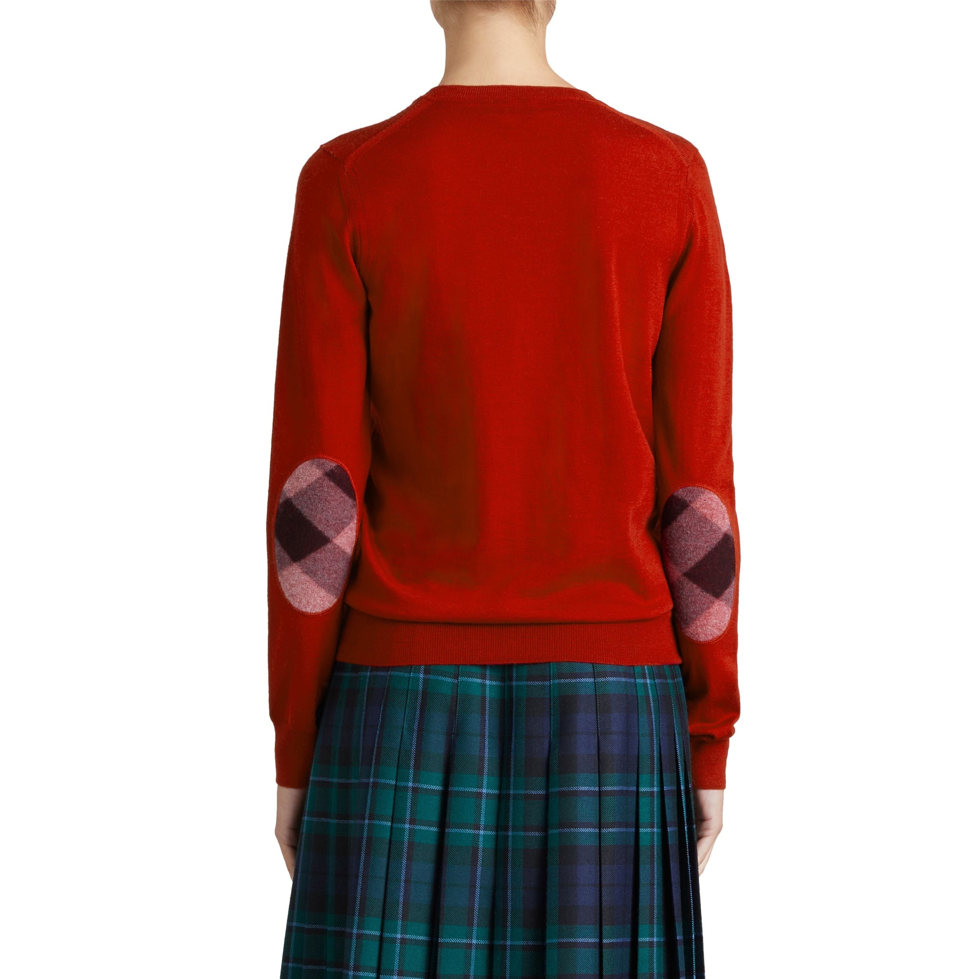 Pull en laine mérinos avec détails check - Parade Red