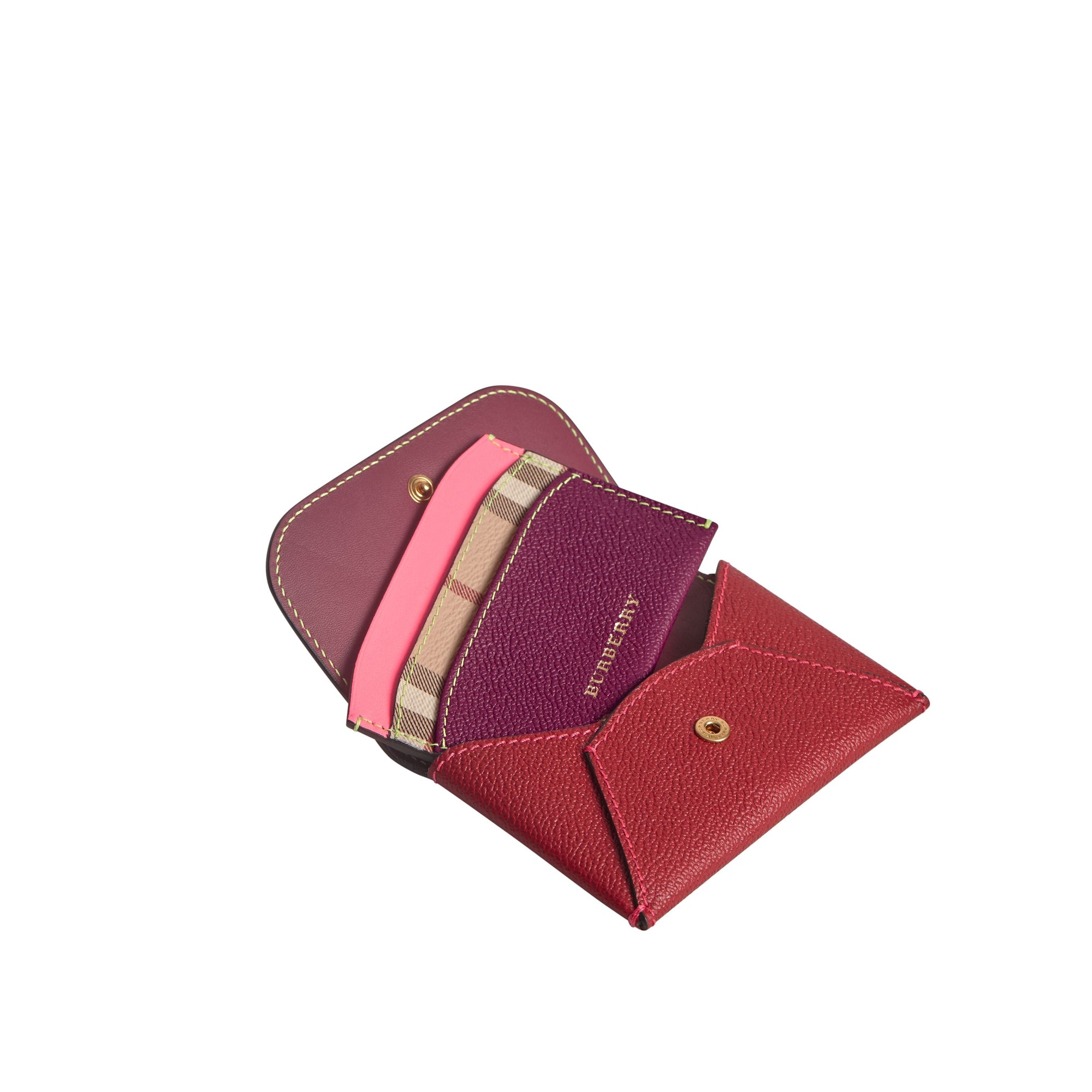 Porte-monnaie en cuir avec compartiment à cartes amovible - Parade Red & Multi