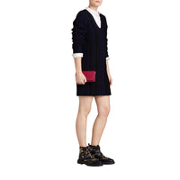 Portefeuille en cuir avec surpiqûres et bretelle amovible - Parade Red & Multi