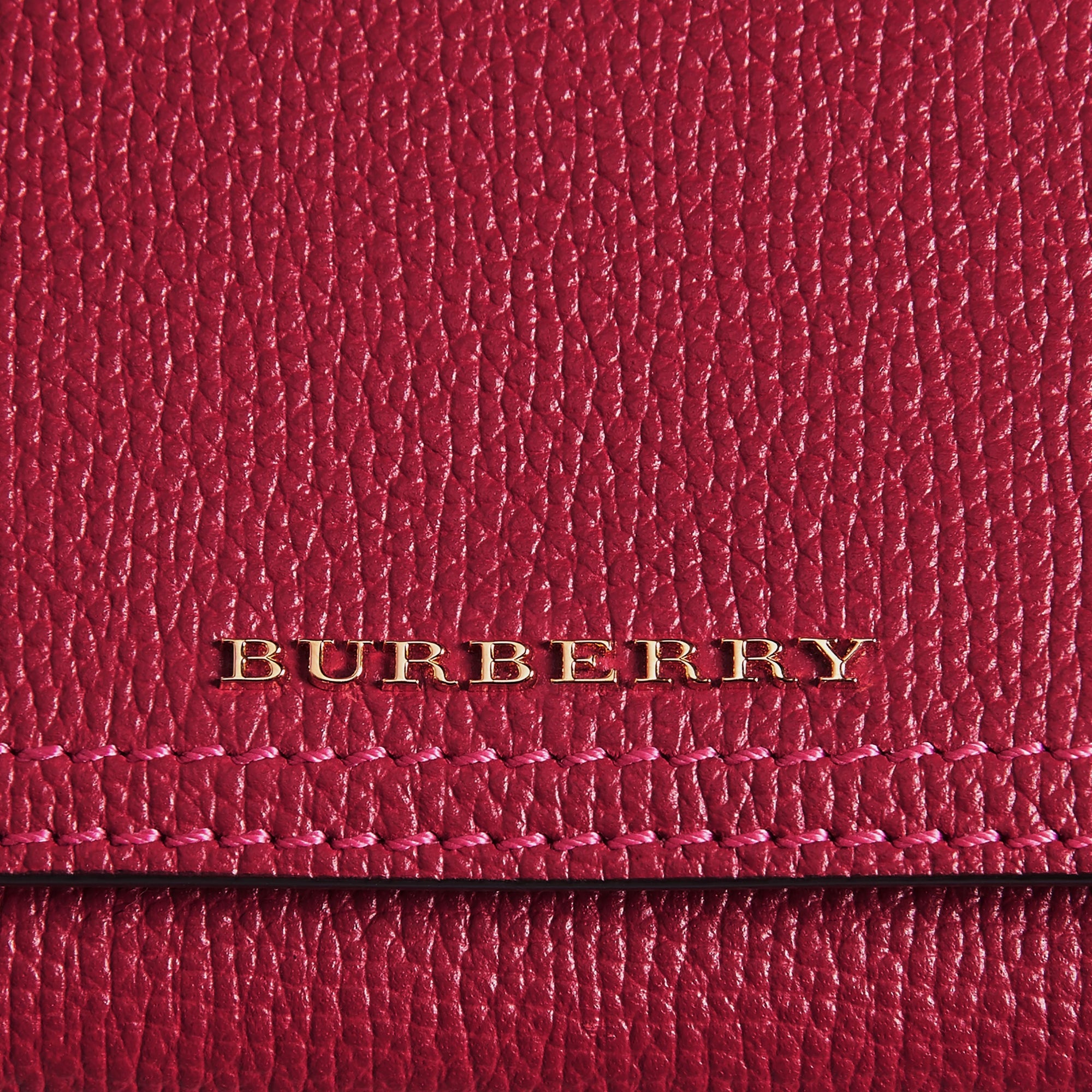 Portefeuille en cuir avec surpiqûres et bretelle amovible - Parade Red & Multi