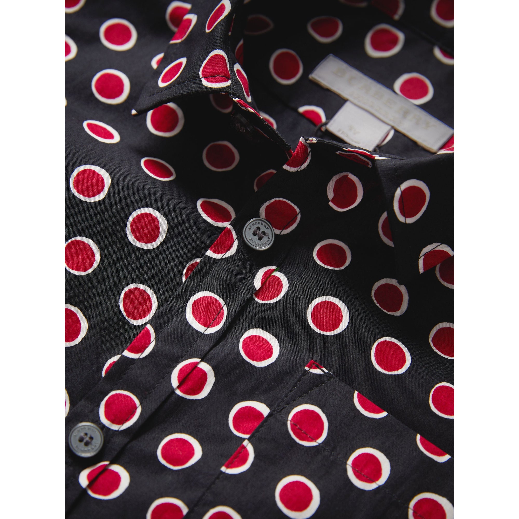 Chemise en coton avec imprimé à pois - Parade Red