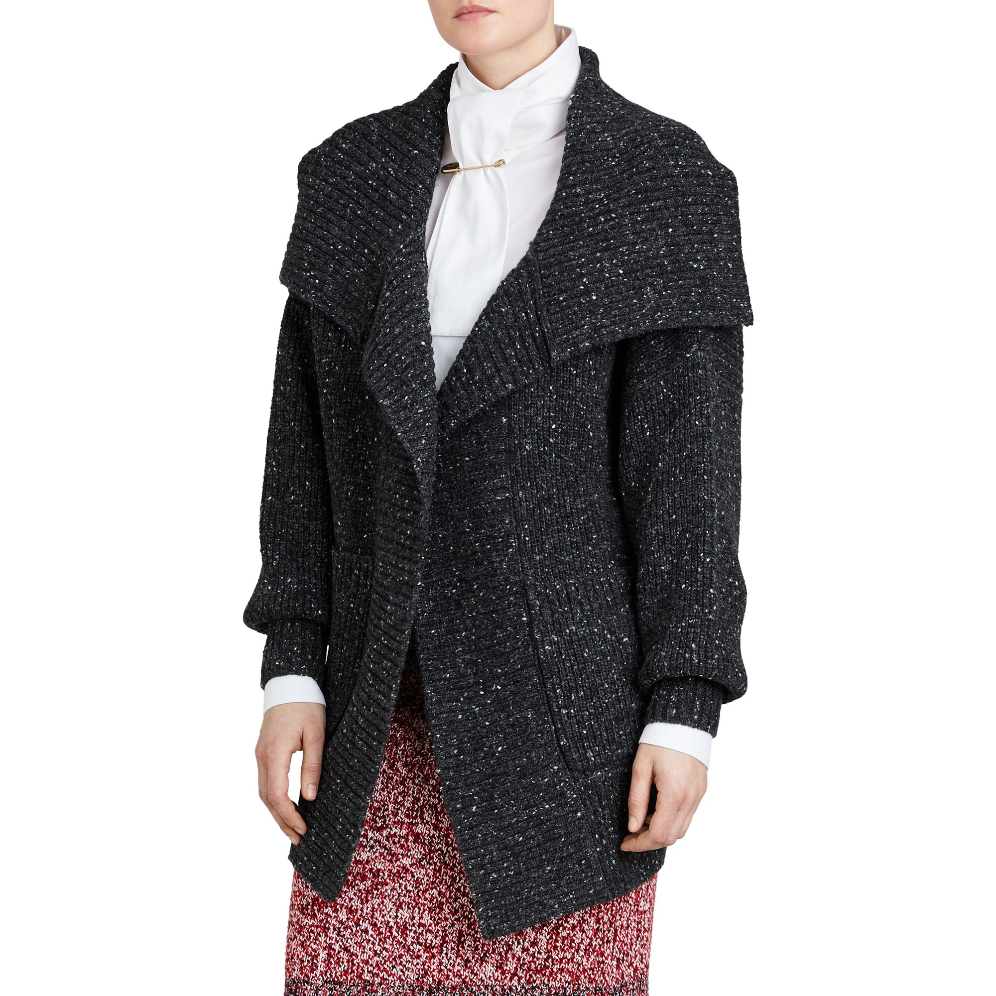 Cardigan oversize en laine et cachemire mélangés - Black