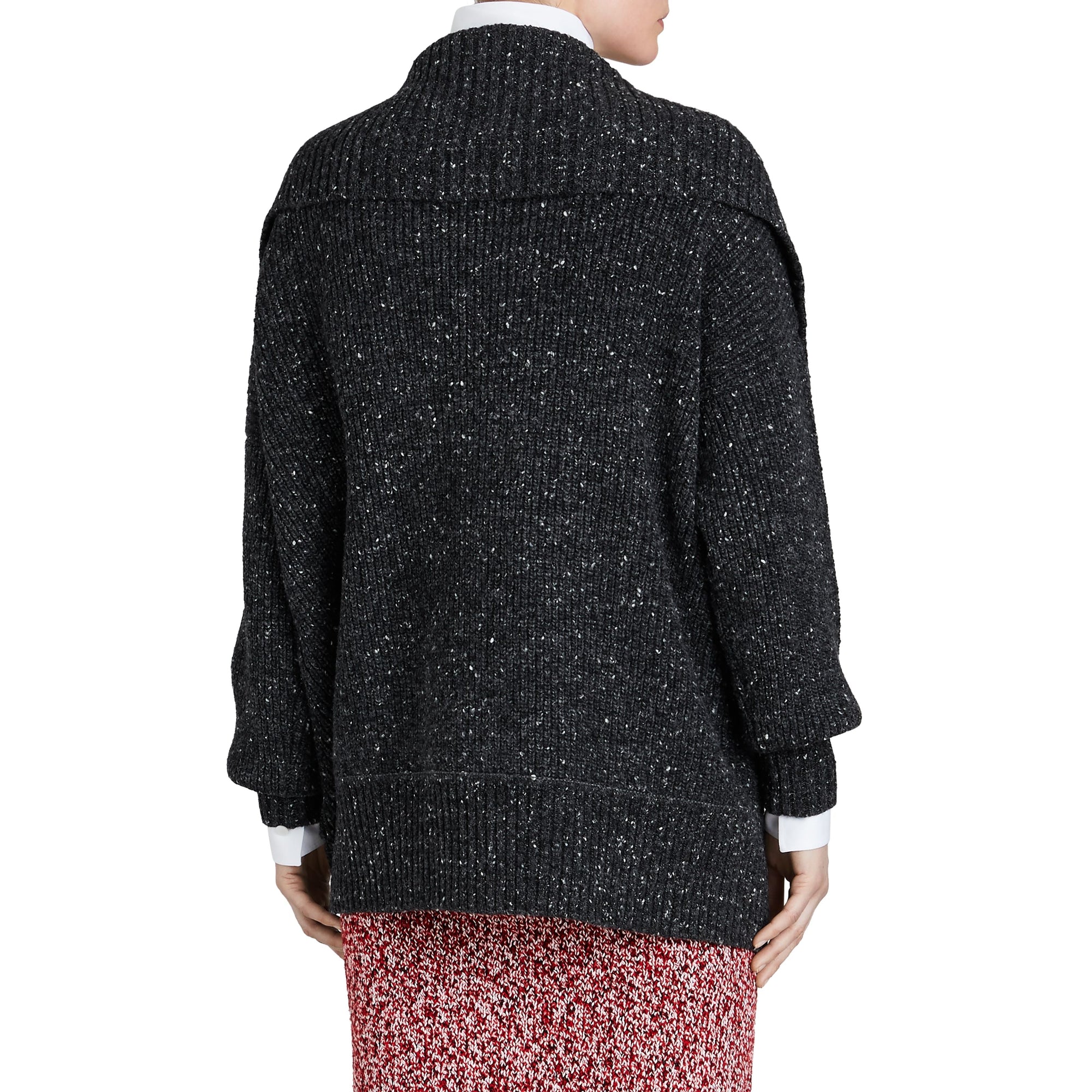Cardigan oversize en laine et cachemire mélangés - Black