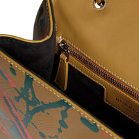 Sac à main DK88 moyen à imprimé Splash - Ochre Yellow