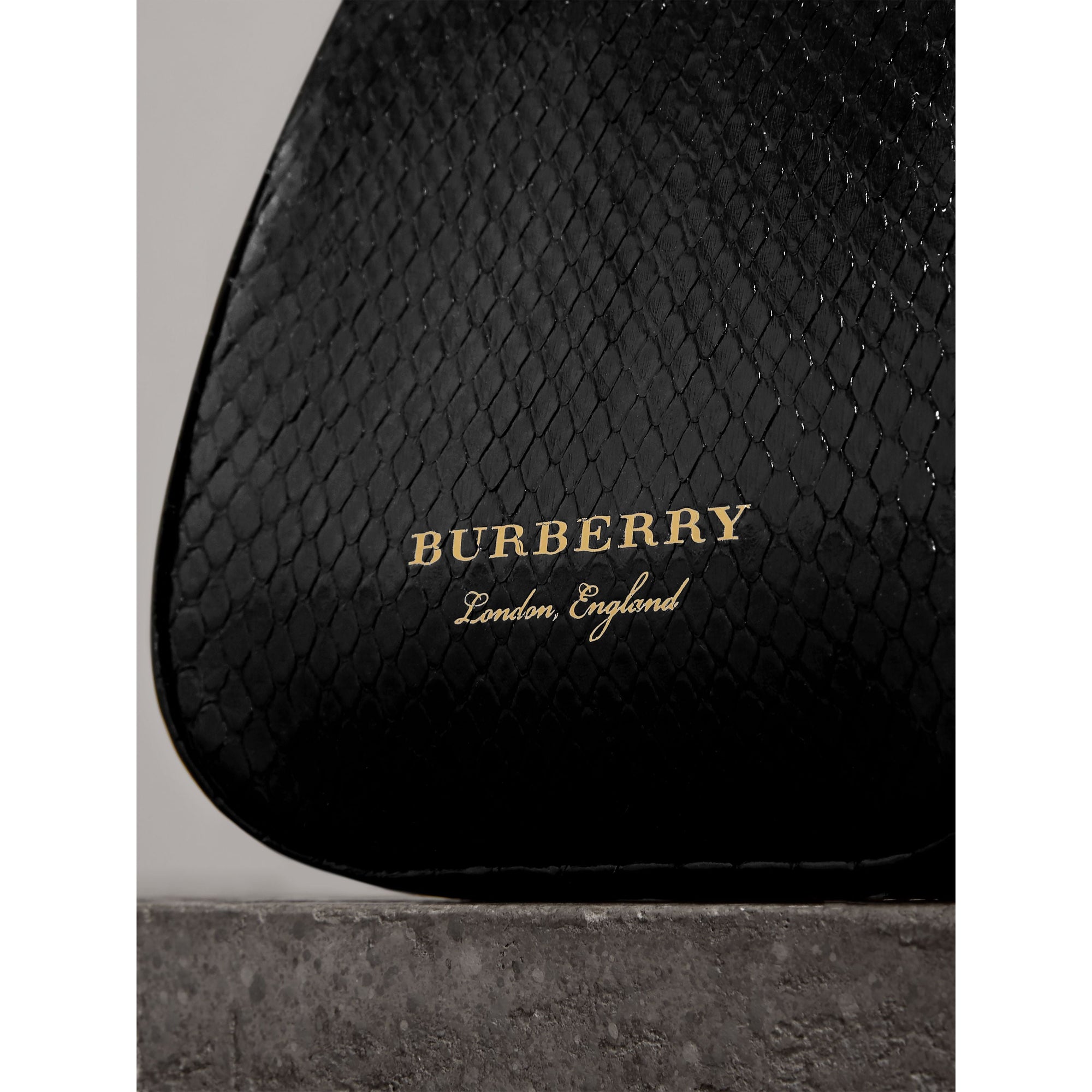Mini sac porte-monnaie en python bicolore - Black