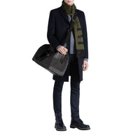 Fourre-tout à motif London check avec éléments en cuir - Charcoal & Black