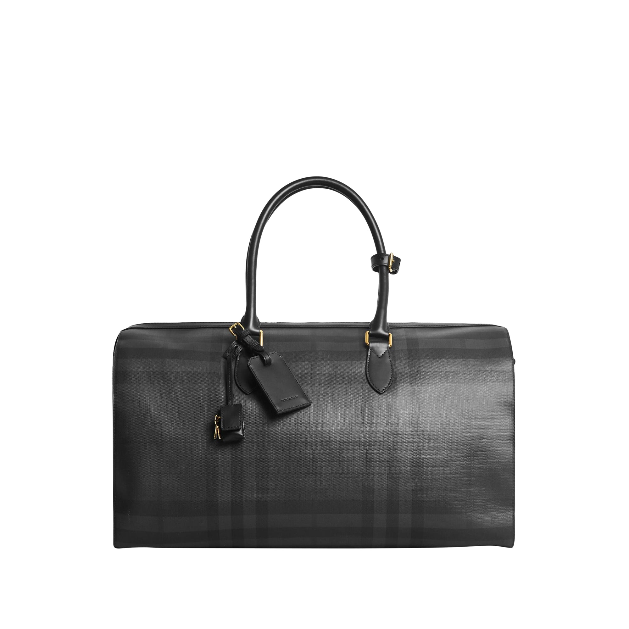 Fourre-tout à motif London check avec éléments en cuir - Charcoal & Black