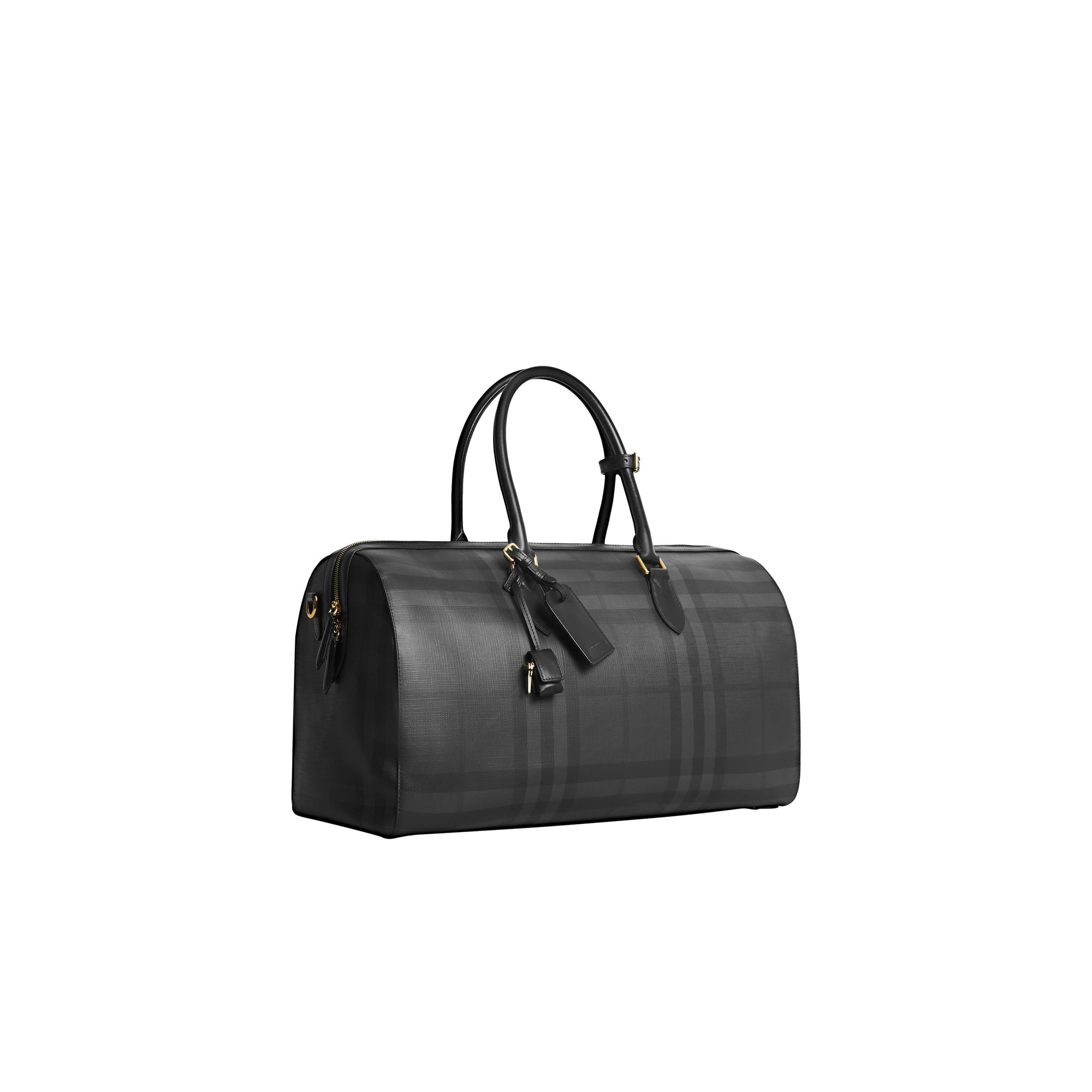 Fourre-tout à motif London check avec éléments en cuir - Charcoal & Black