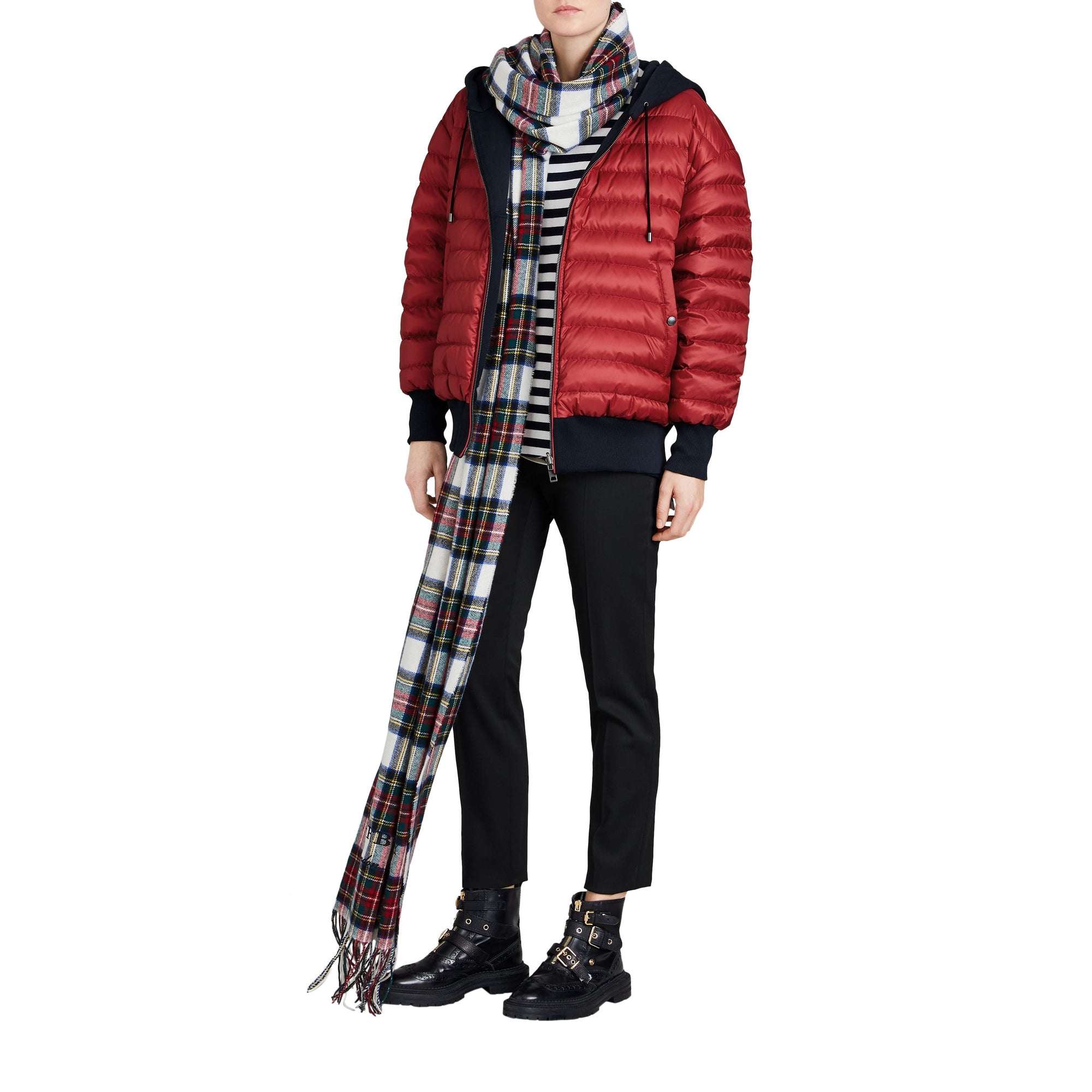 Bomber réversible à capuche rembourré en duvet - Parade Red