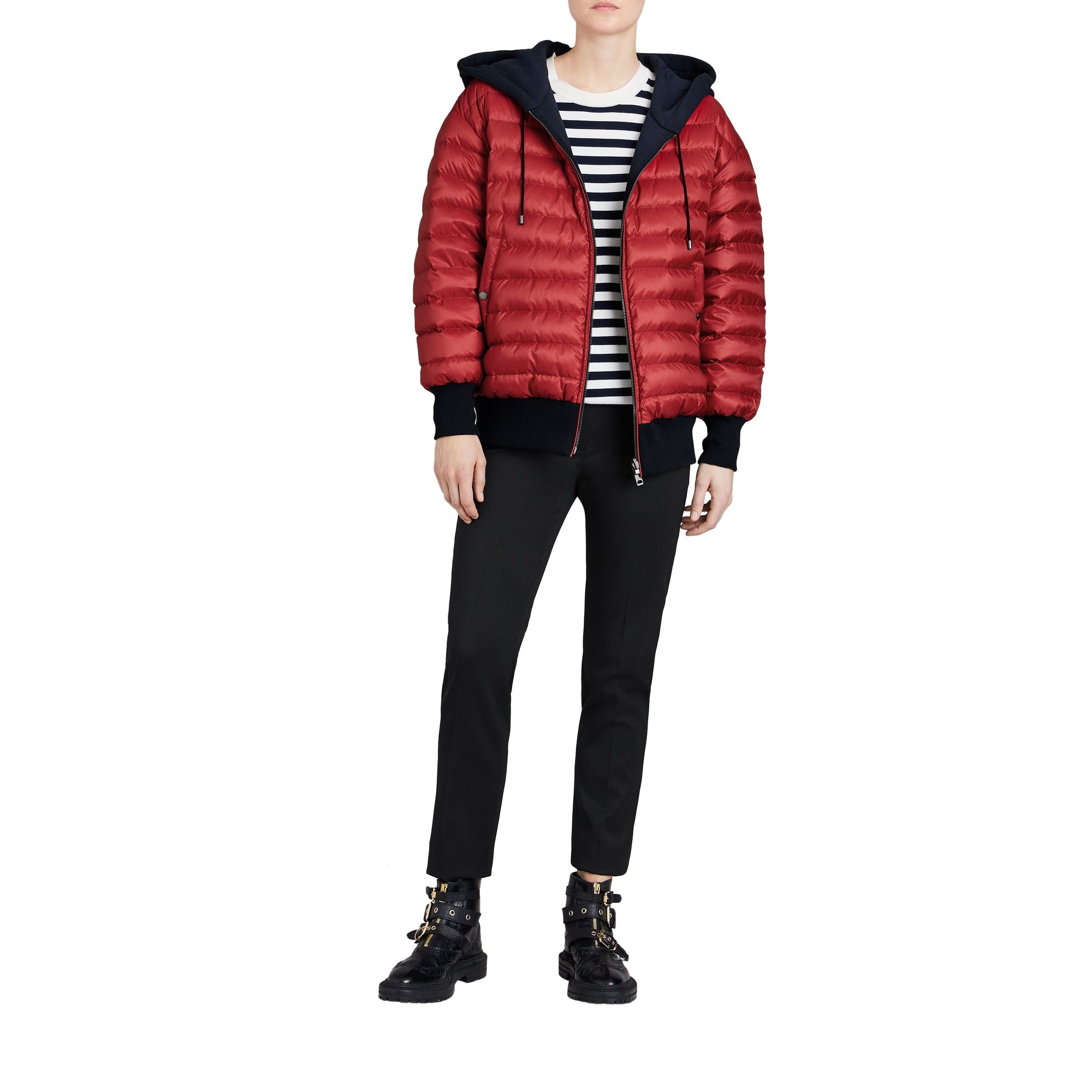 Bomber réversible à capuche rembourré en duvet - Parade Red