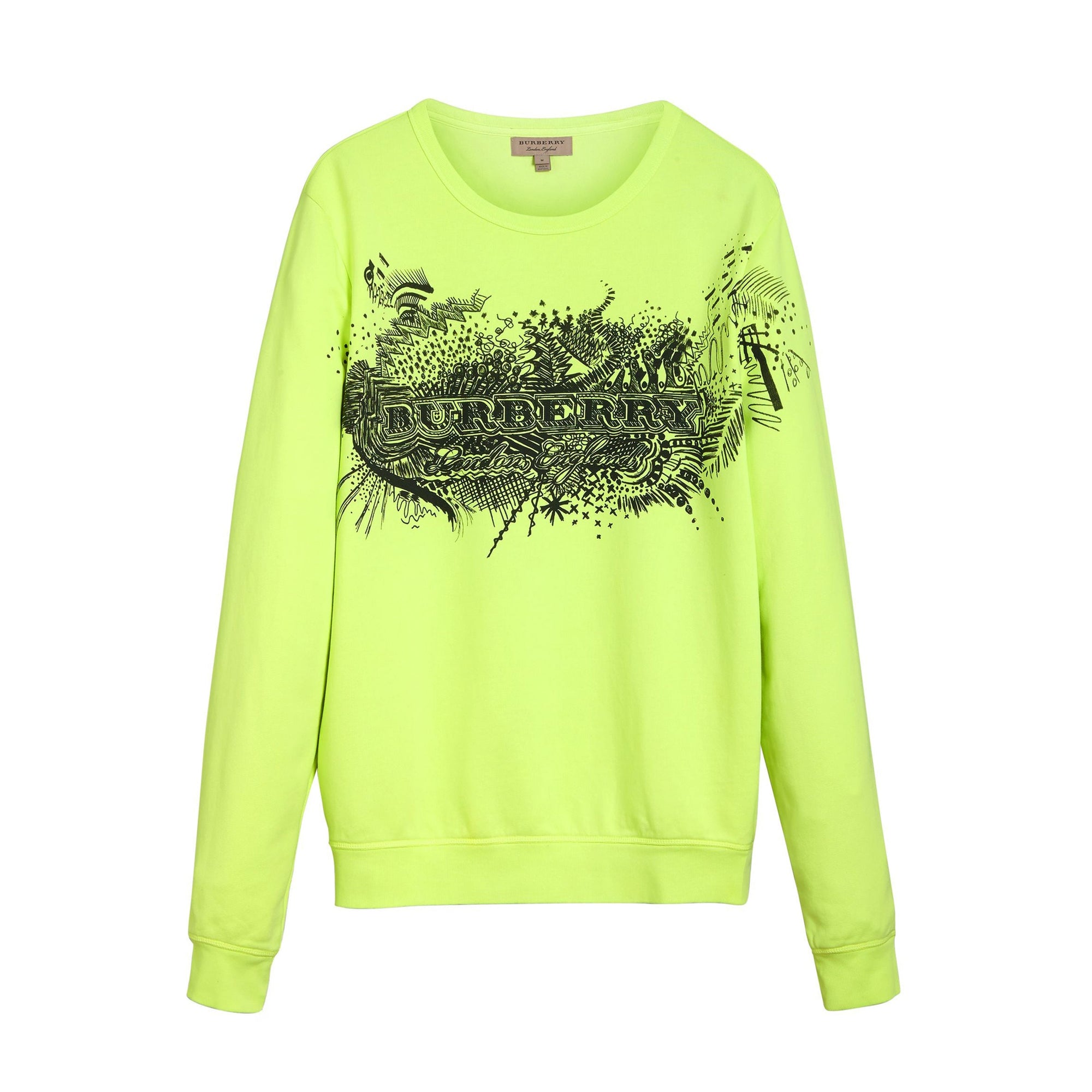 Sweat-shirt en coton avec imprimé Doodle - Bright Lemon