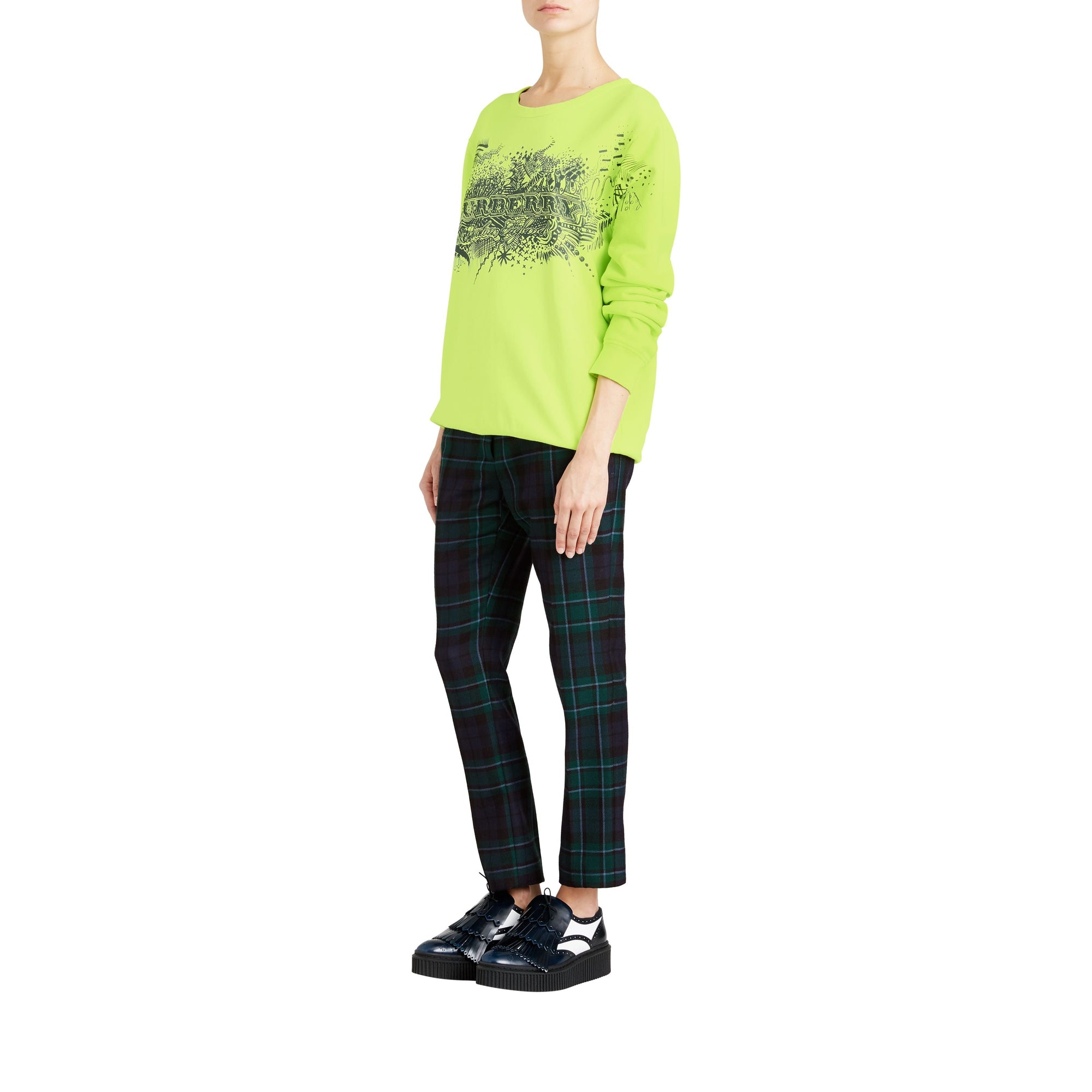 Sweat-shirt en coton avec imprimé Doodle - Bright Lemon