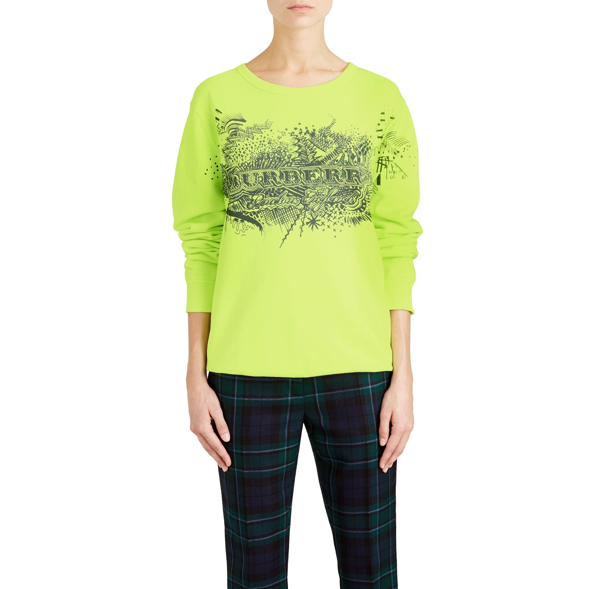 Sweat-shirt en coton avec imprimé Doodle - Bright Lemon