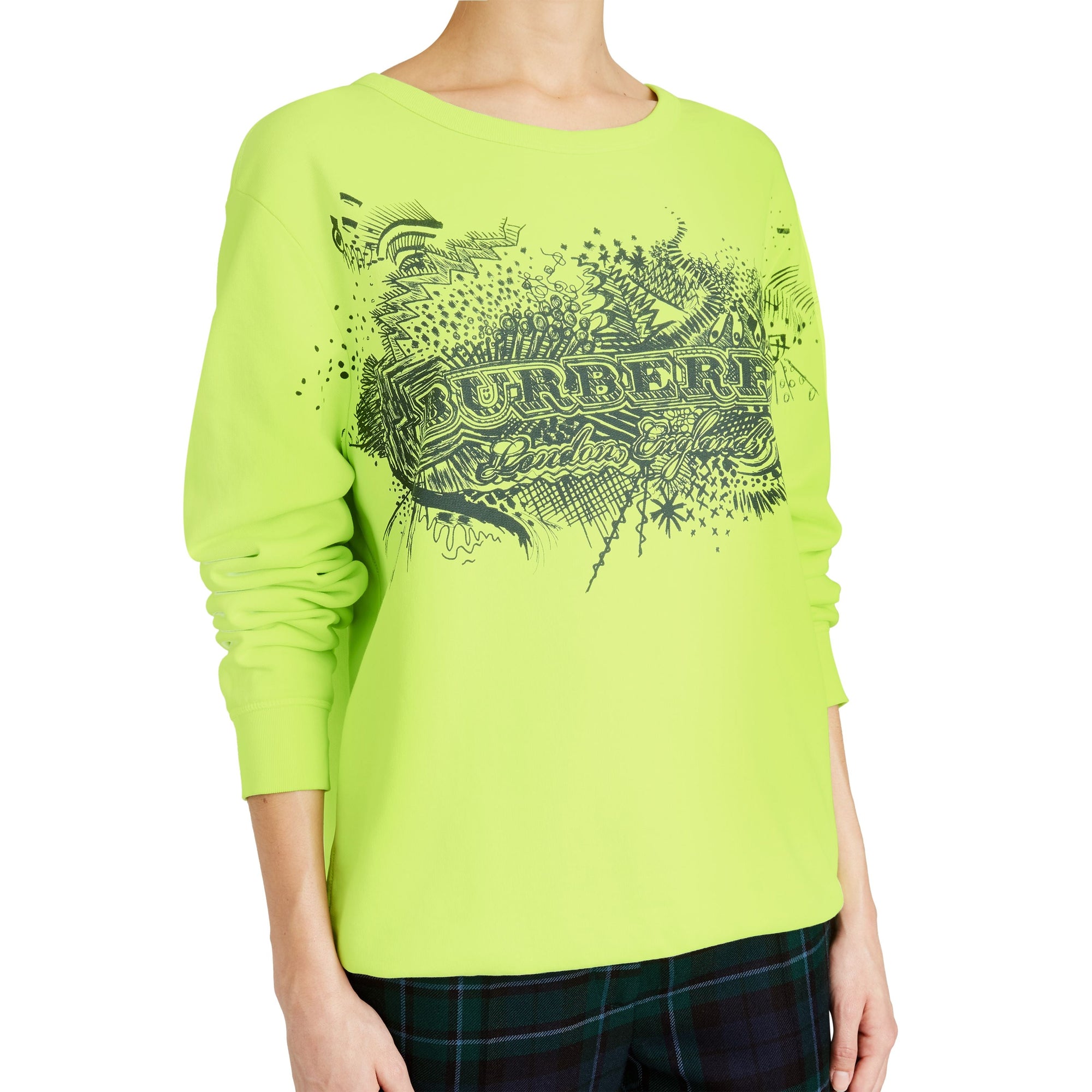 Sweat-shirt en coton avec imprimé Doodle - Bright Lemon