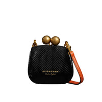 Mini sac porte-monnaie en python bicolore - Black