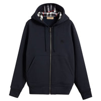 Haut en jersey à capuche avec détails check - Navy