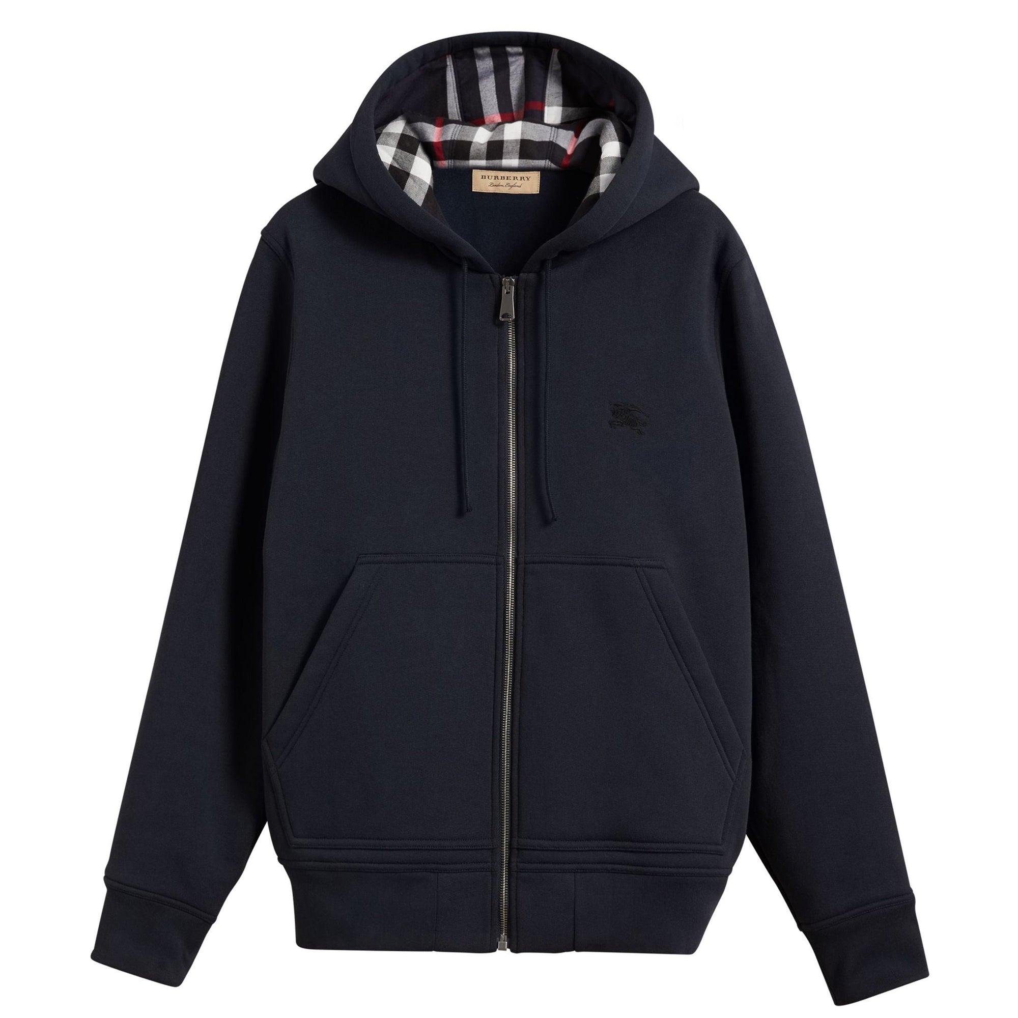 Haut en jersey à capuche avec détails check - Navy