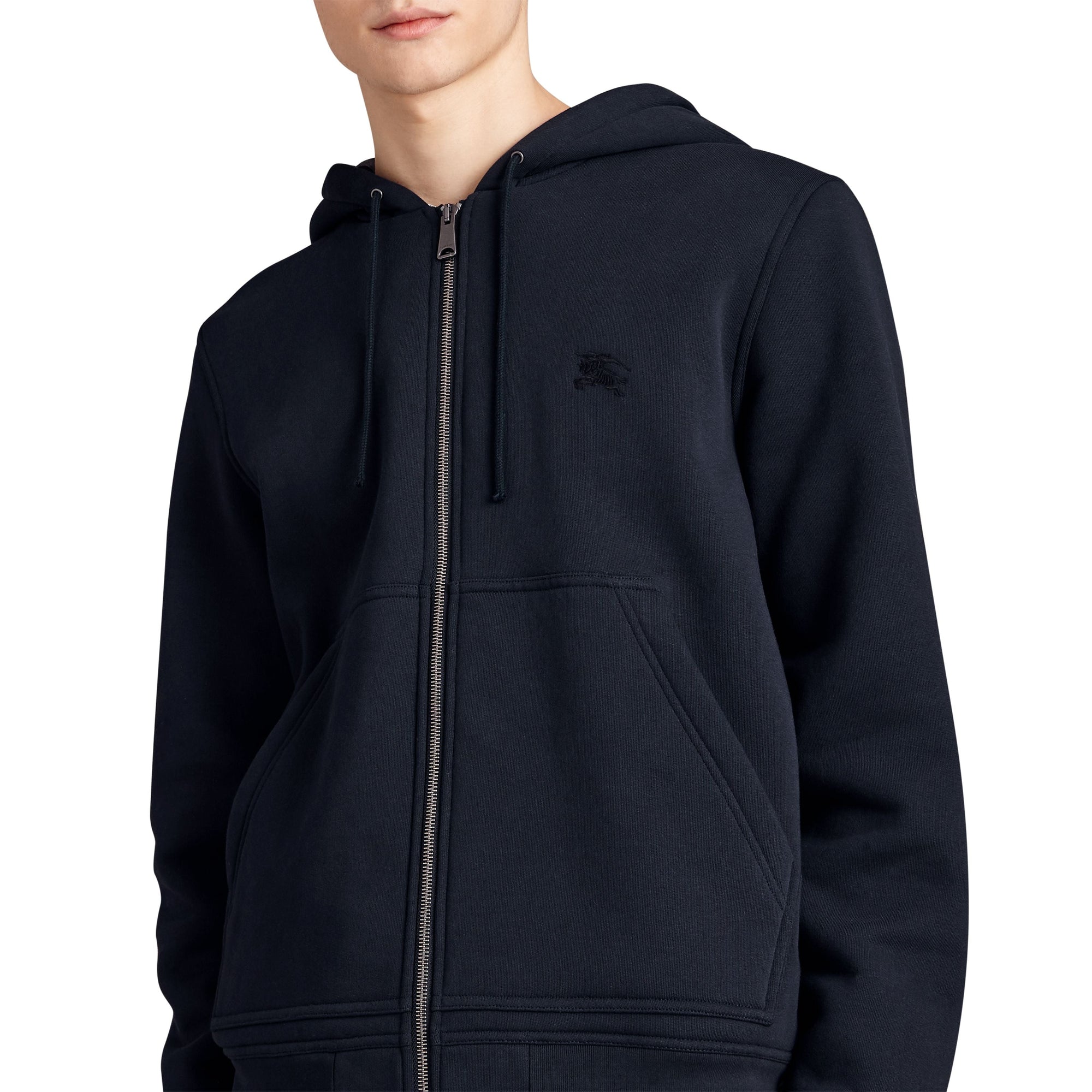 Haut en jersey à capuche avec détails check - Navy