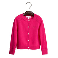 Cardigan en cachemire avec poignets à motif check - Bright Crimson Pink