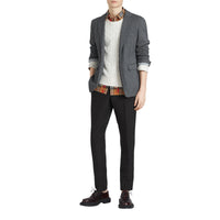 Pantalon de costume en lin et soie - Black