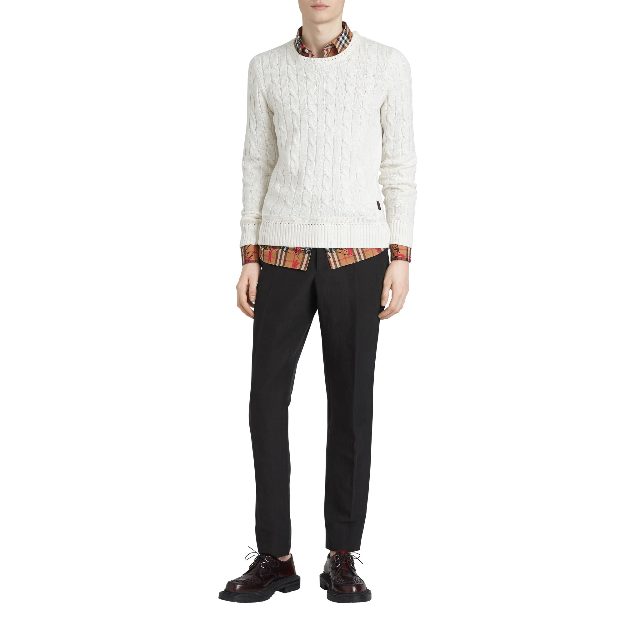 Pantalon de costume en lin et soie - Black