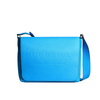 Grand sac Messenger en cuir estampé - Neon Blue