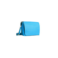 Grand sac Messenger en cuir estampé - Neon Blue