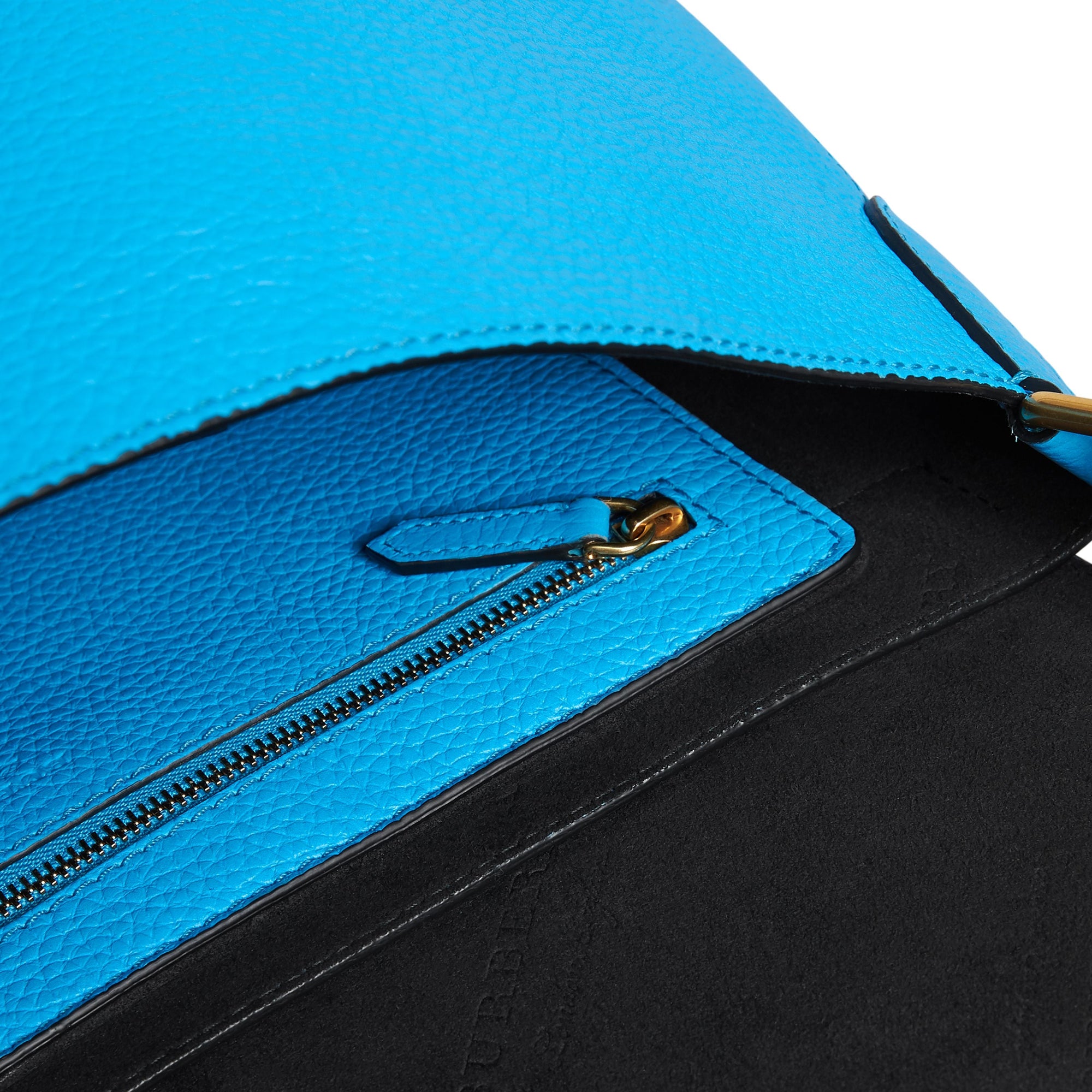 Grand sac Messenger en cuir estampé - Neon Blue