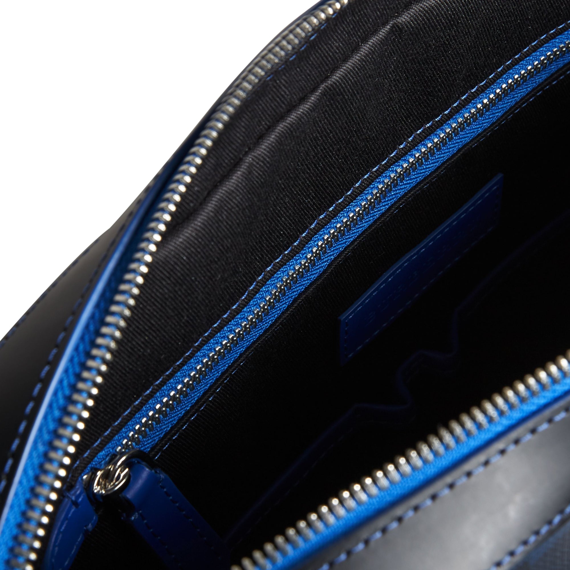 Attaché-case moyen à motif London check avec détails en cuir - Navy & Blue