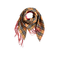 Bandana en cachemire néon et à motif Vintage check - Bright Peony