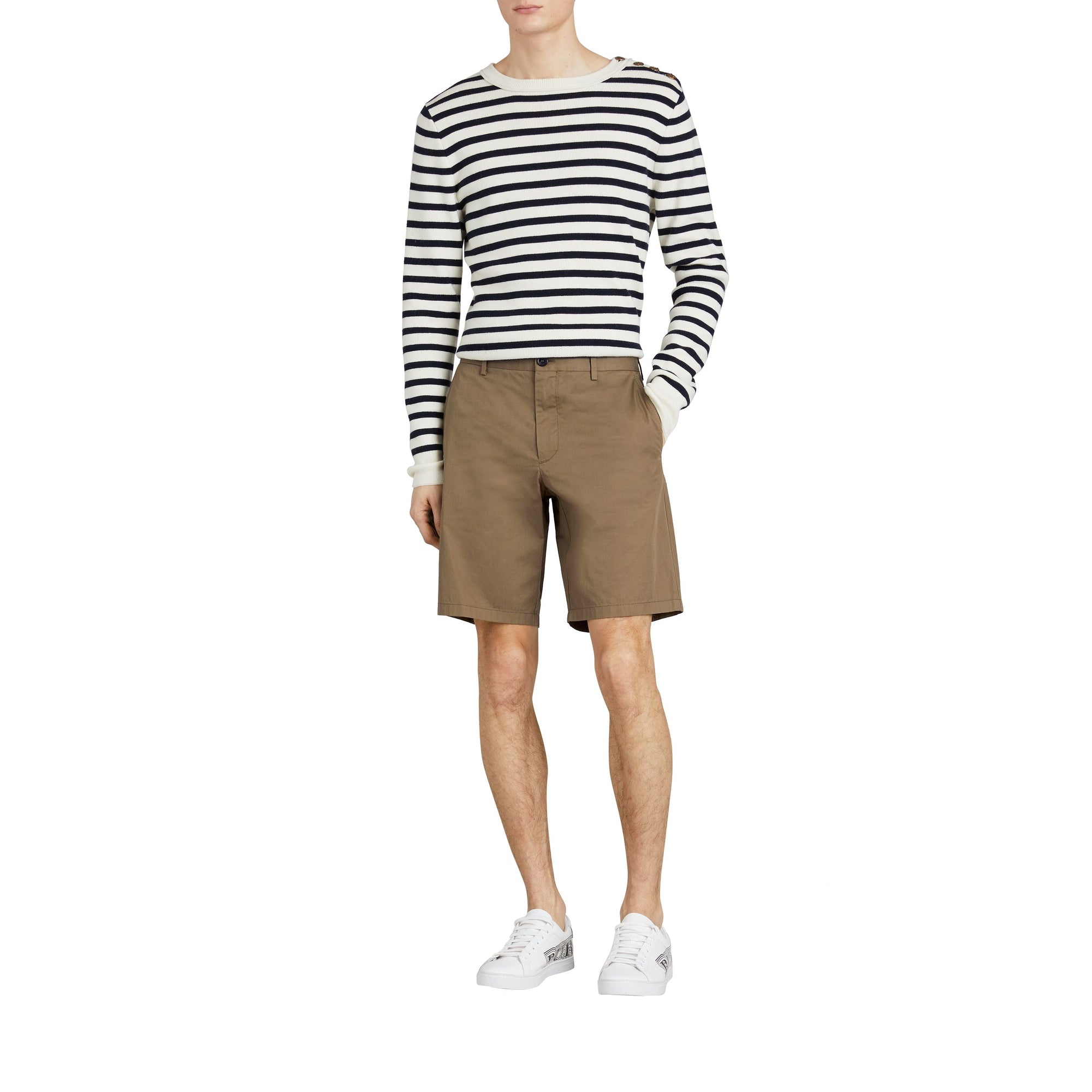 Short chino en sergé de coton - Olive Green