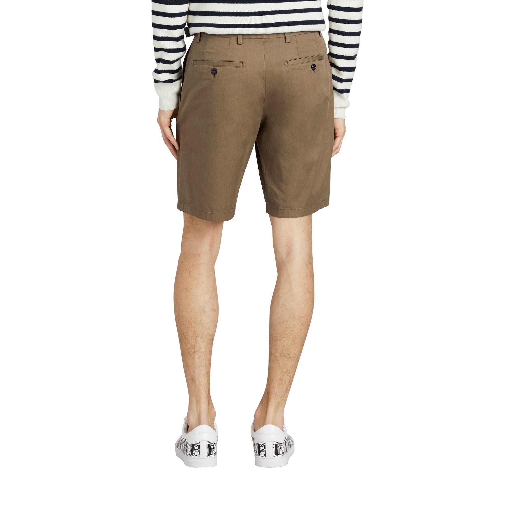 Short chino en sergé de coton - Olive Green