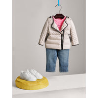 Veste imperméable rembourrée en duvet - Taupe Grey
