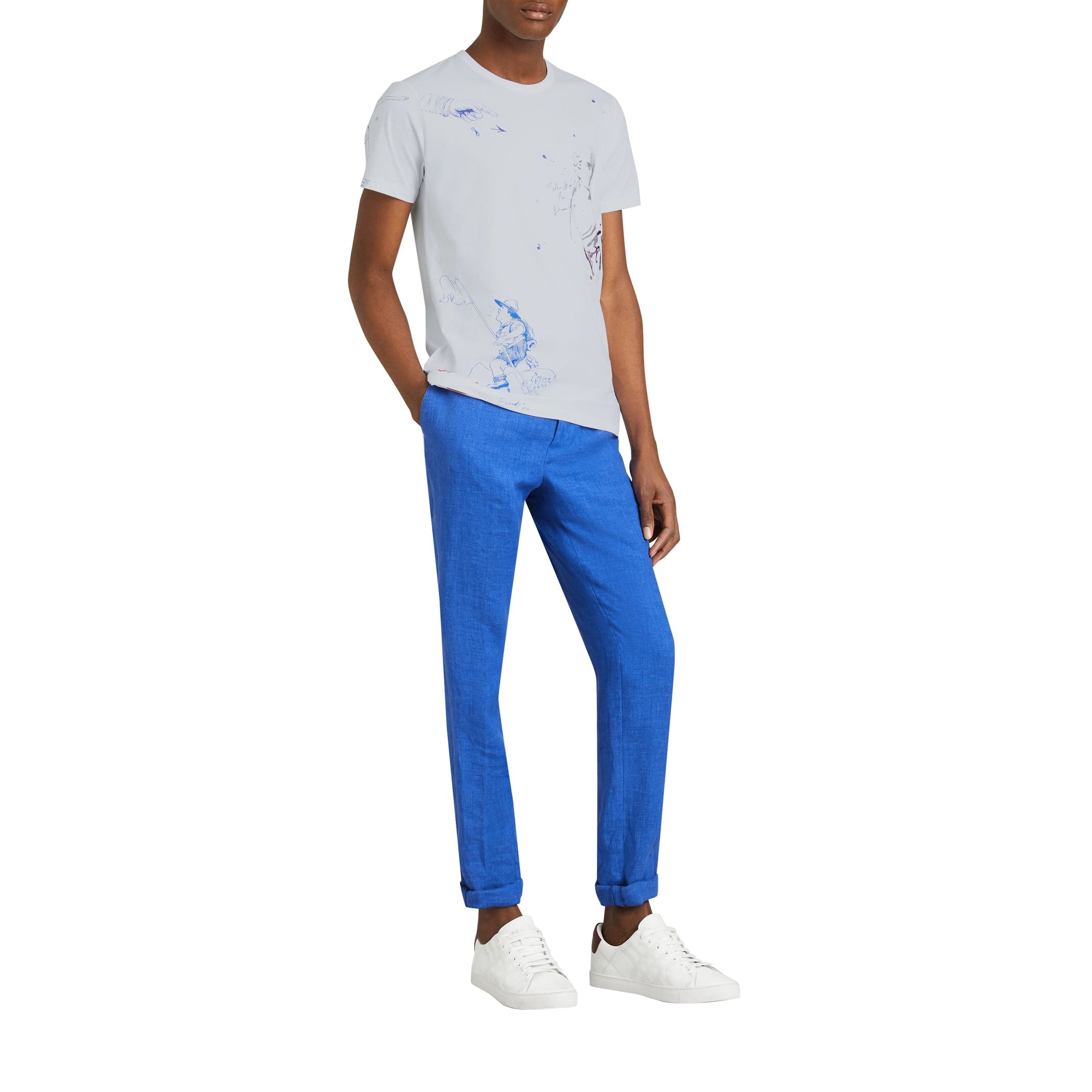 T-shirt en coton avec imprimés dessinés - White
