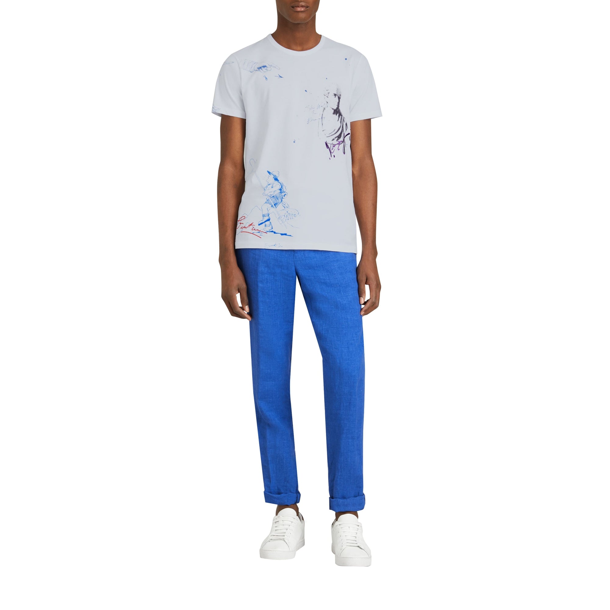 T-shirt en coton avec imprimés dessinés - White
