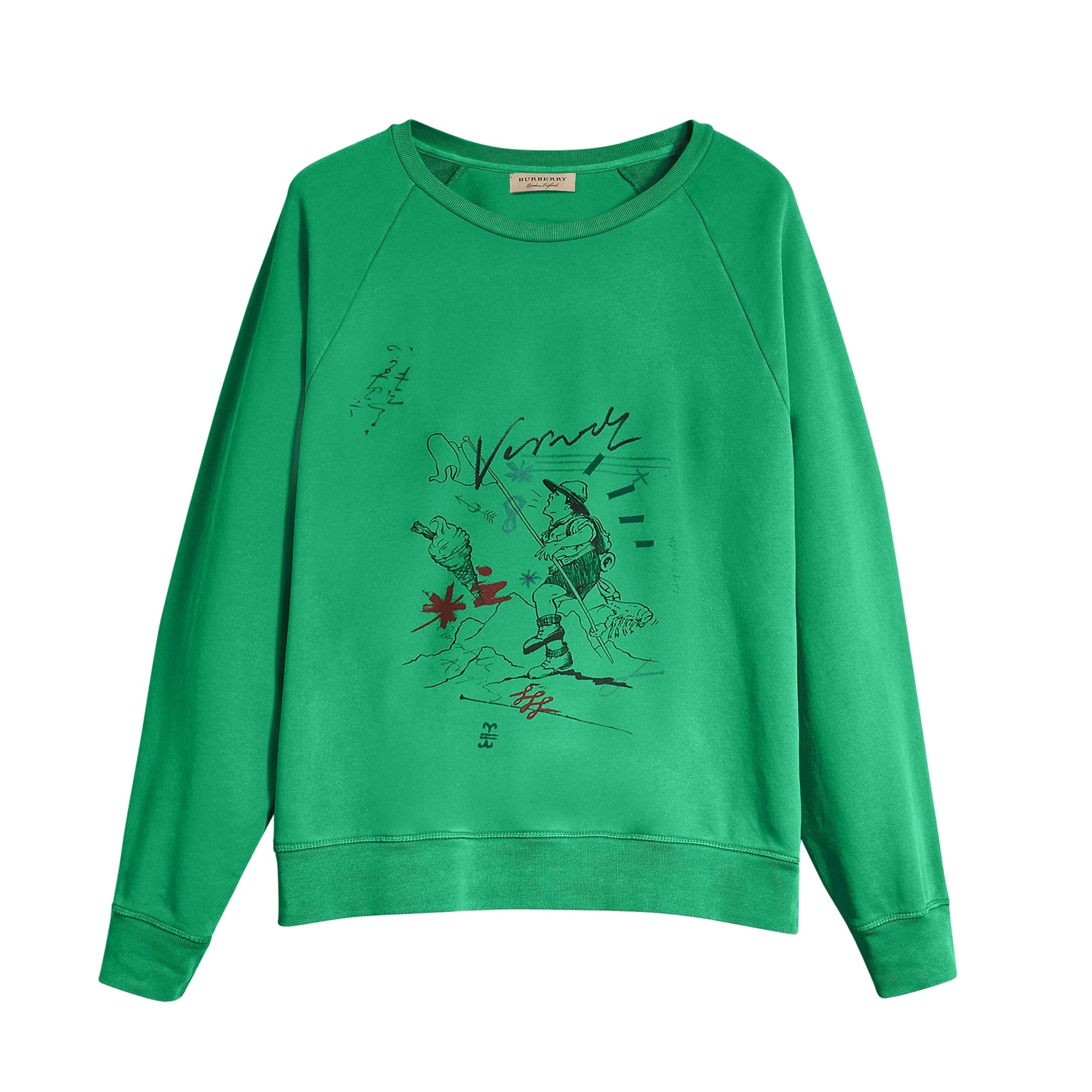 Sweat-shirt en coton à imprimé aventure - Bright Green
