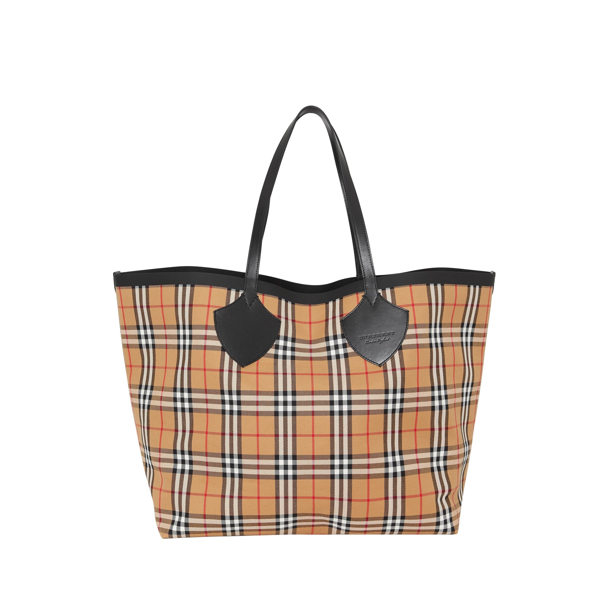 Sac tote The Giant réversible en coton à motif Vintage check - Yellow