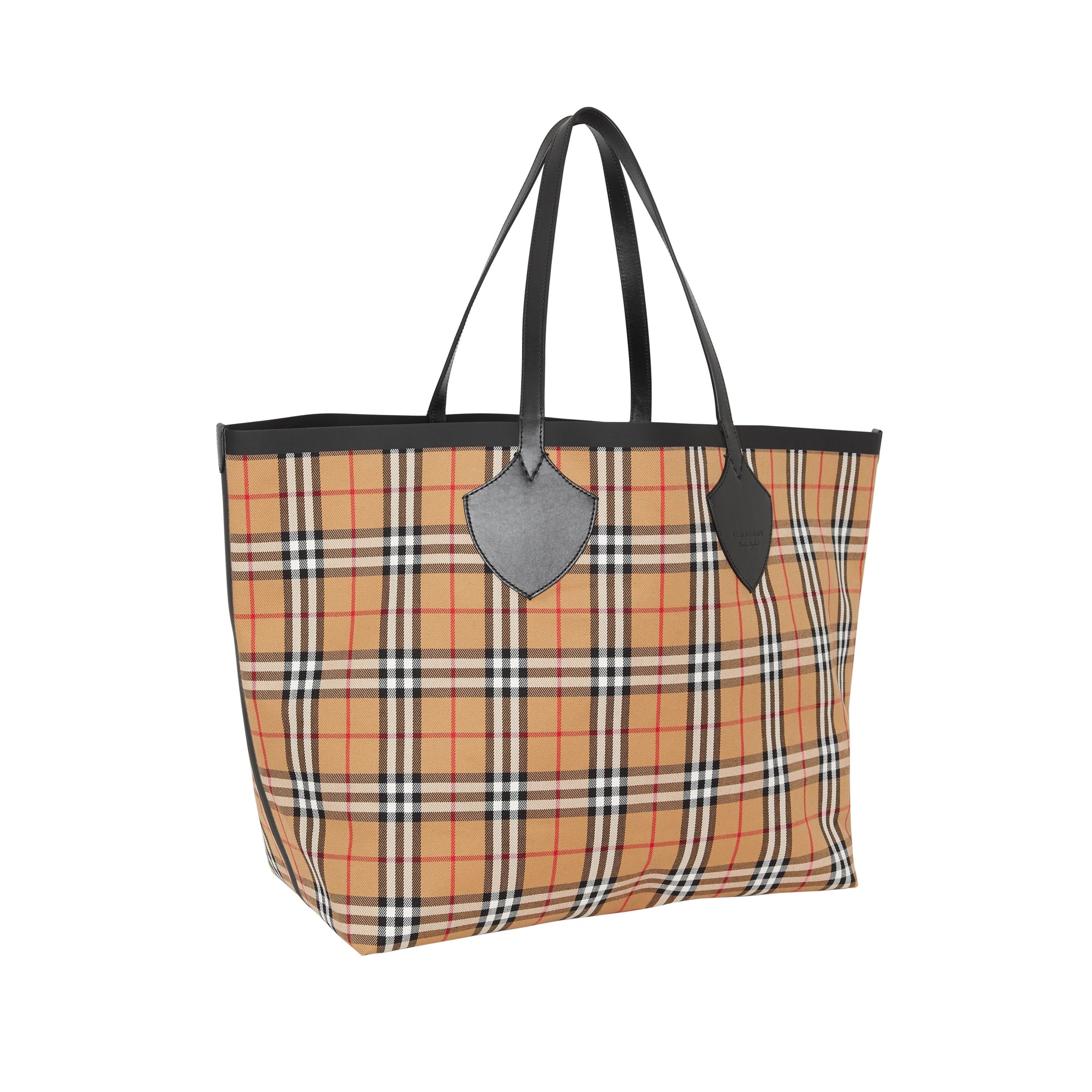Sac tote The Giant réversible en coton à motif Vintage check - Yellow