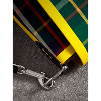 Grand sac Messenger en coton tartan - Forest Green
