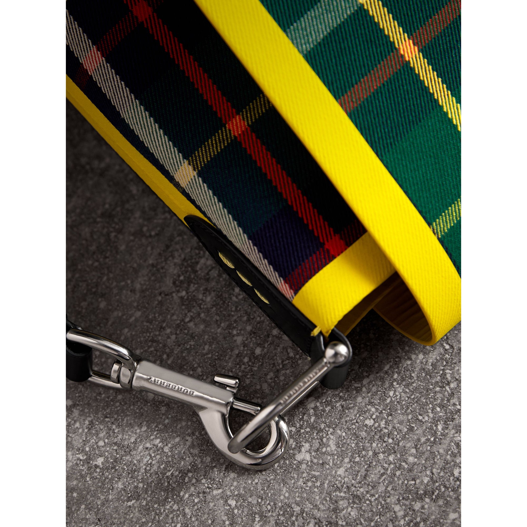 Grand sac Messenger en coton tartan - Forest Green