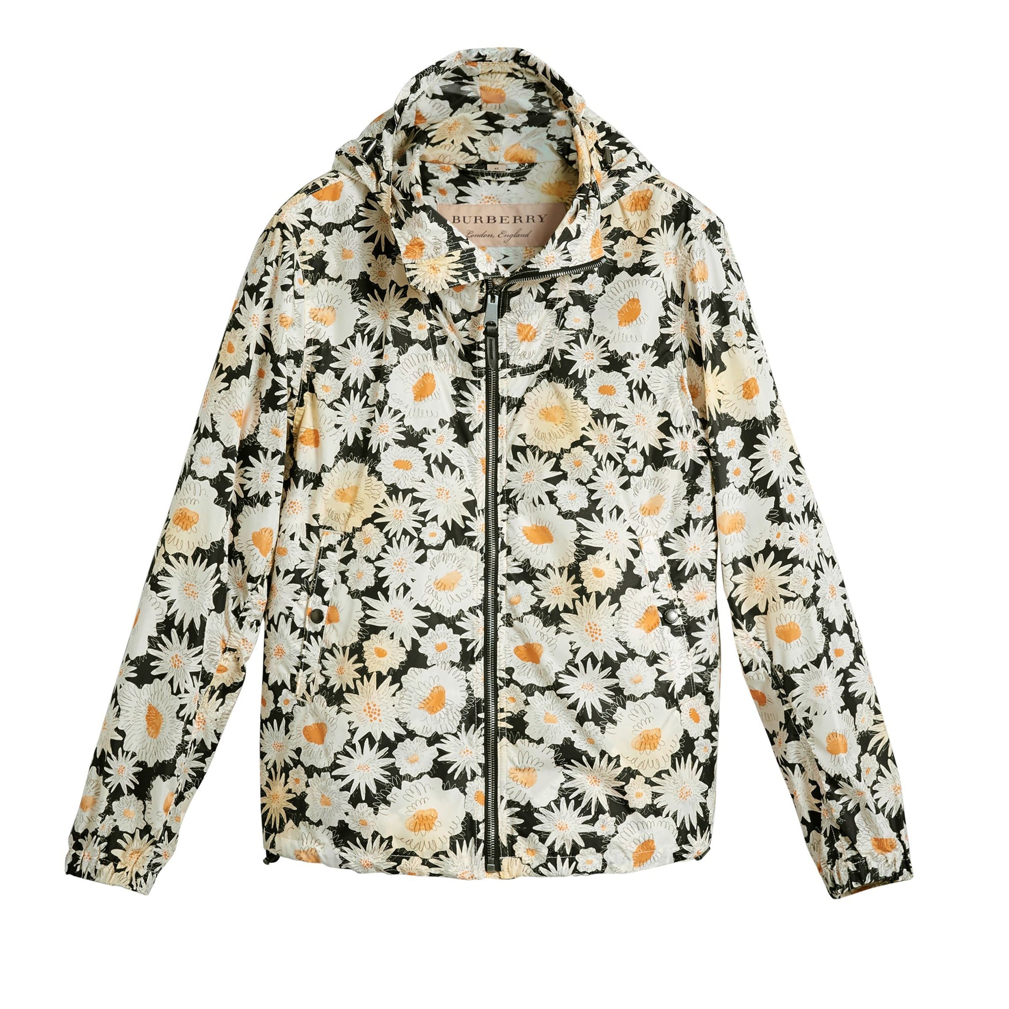 Veste à capuche imprimé marguerite - Black