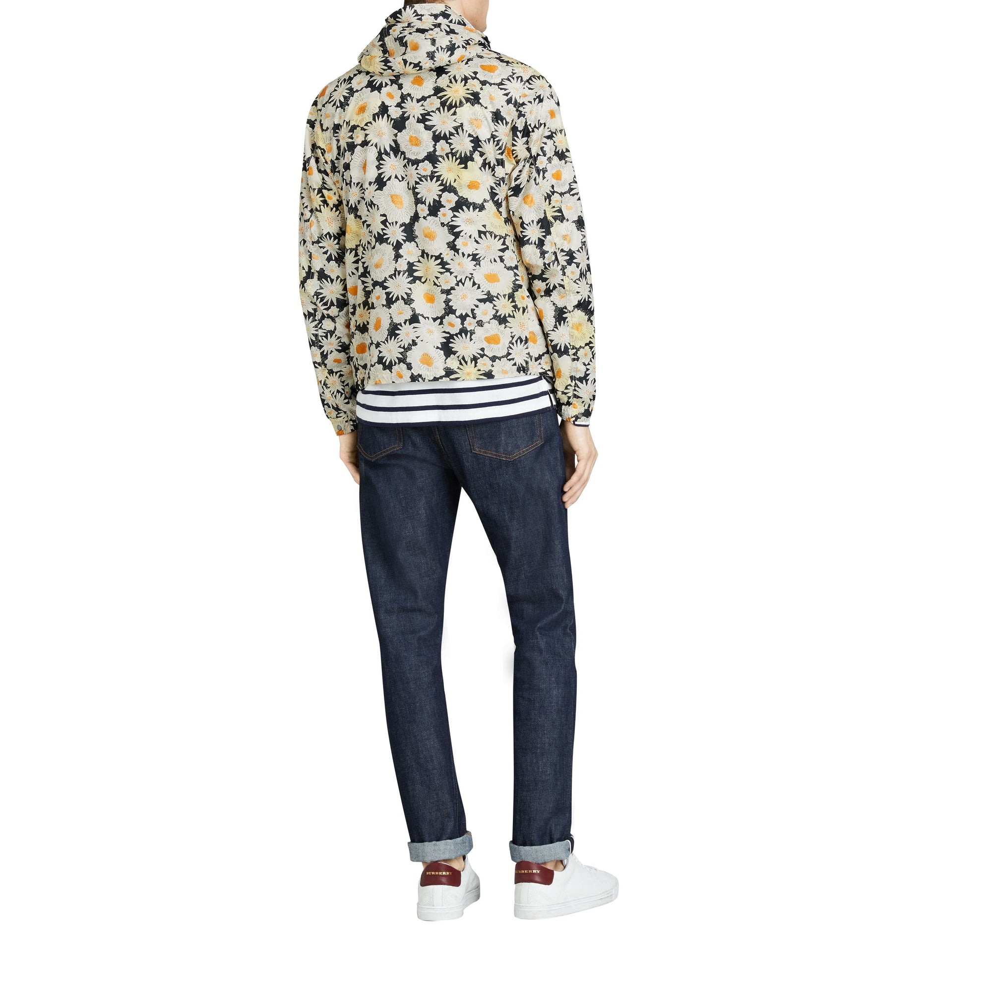 Veste à capuche imprimé marguerite - Black