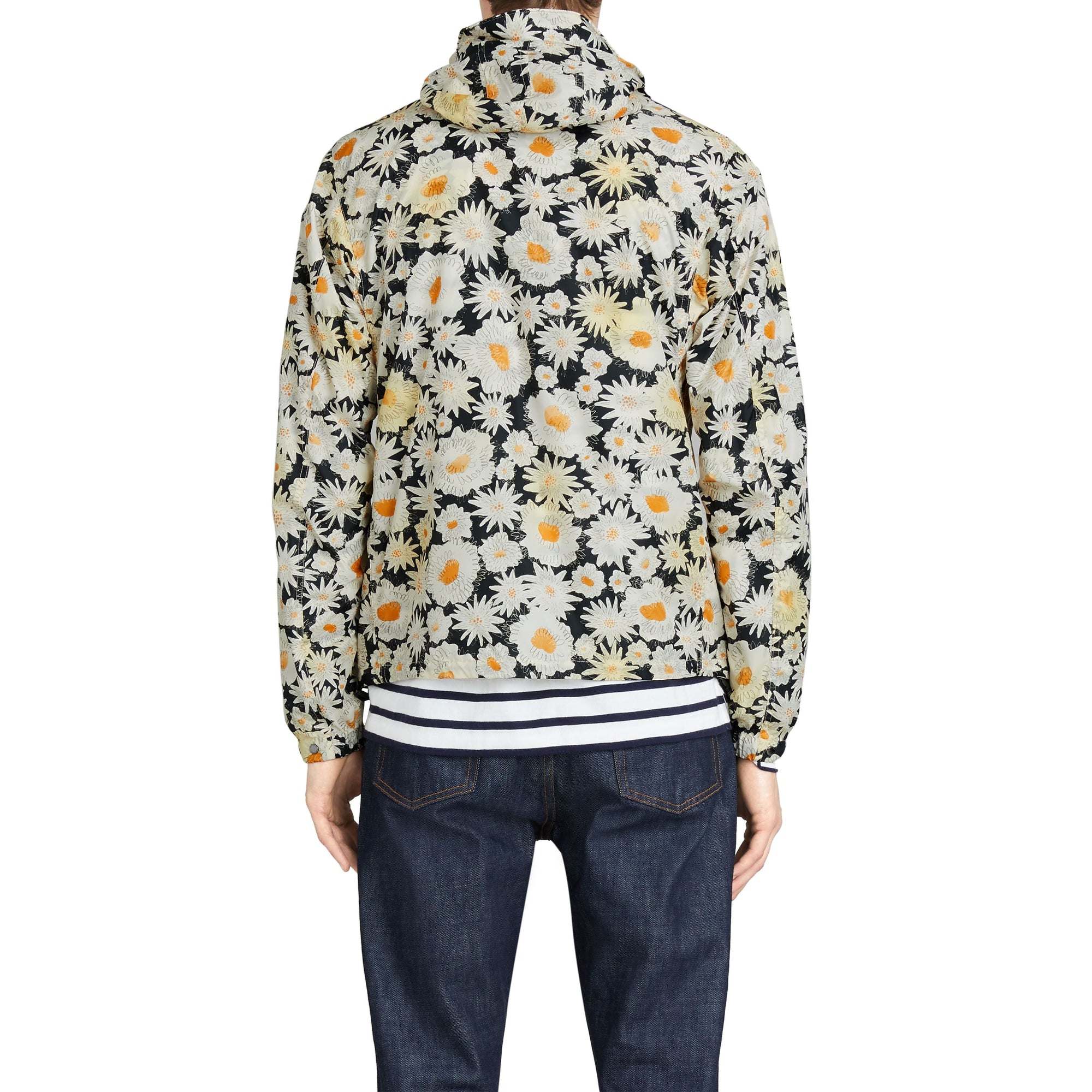 Veste à capuche imprimé marguerite - Black