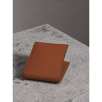 Portefeuille à rabat en cuir trench avec porte-cartes amovible - Tan