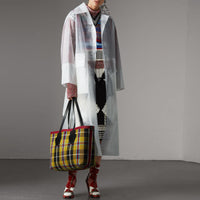 Sac tote The Giant moyen réversible en coton tartan - Caramel & Flax Yellow
