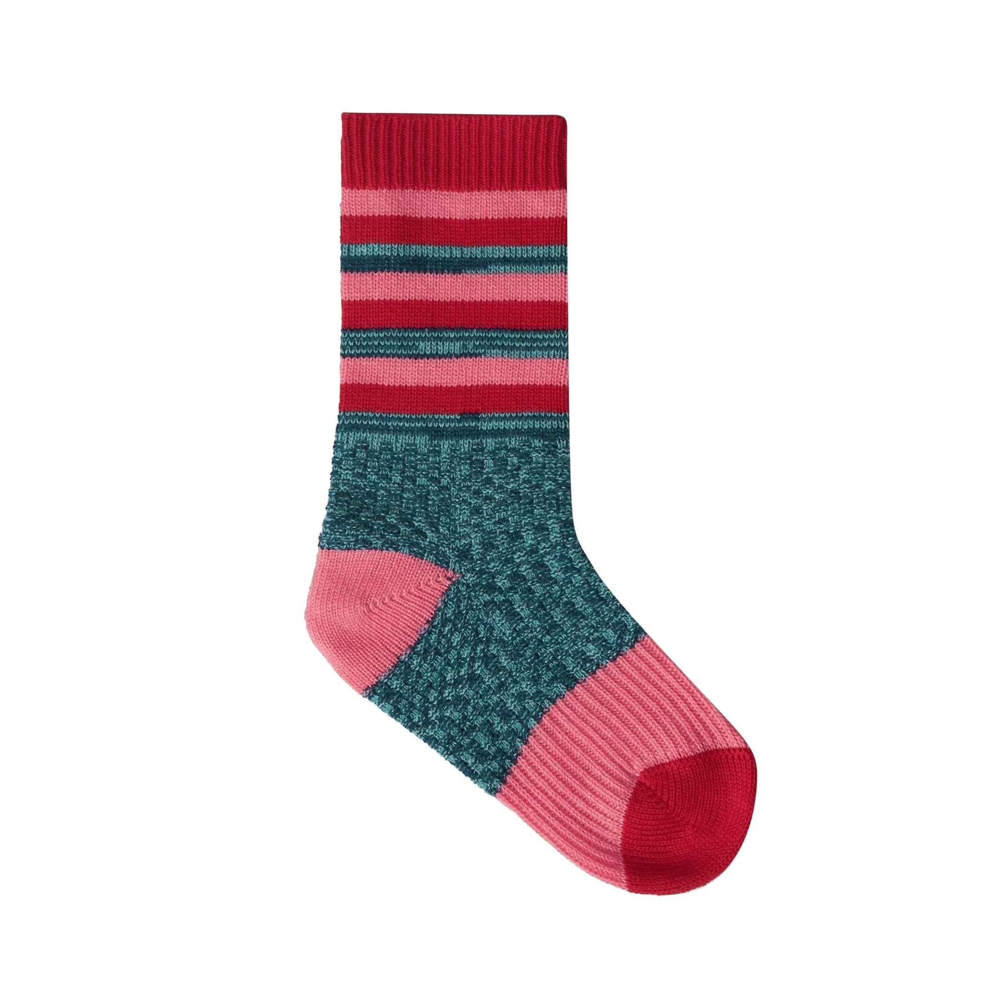 Chaussettes rayées en laine et cachemire façon patchwork - Parade Red
