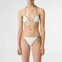Bikini triangle avec bordure Vintage check - White